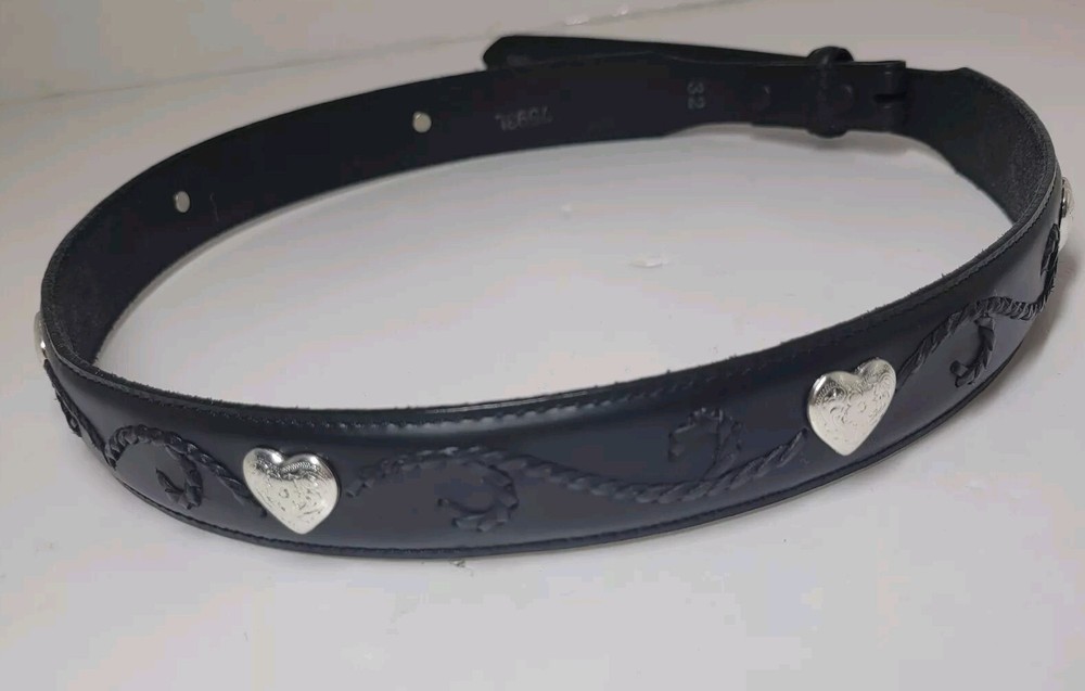 Womens Black Tony Lama Size 34 Belt Genuine Leather