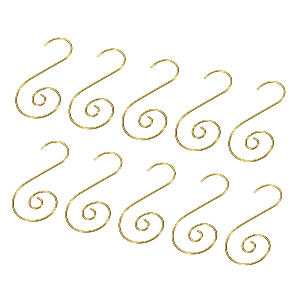 20Pcs Gold S-Shaped Metal Hooks 1.97x0.98 Inch for Ornaments & Decor