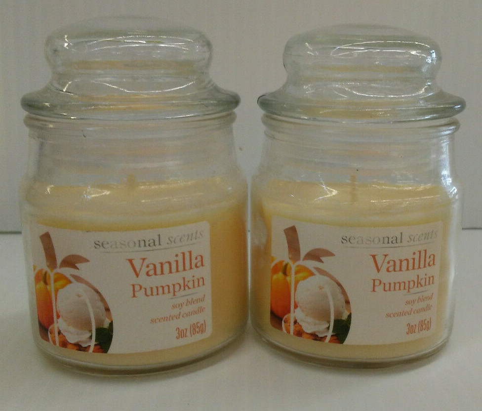 Vanilla Pumpkin Soy Blend Candle Set of 2 - 3 oz Each - Seasonal Scents-image