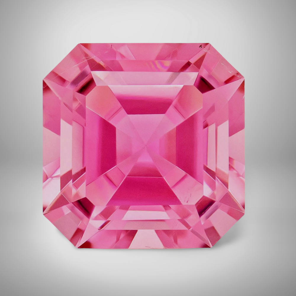 Pink Tourmaline Asscher Cut Gemstone 1.30 Cts - 7 mm VVS Loose Gem