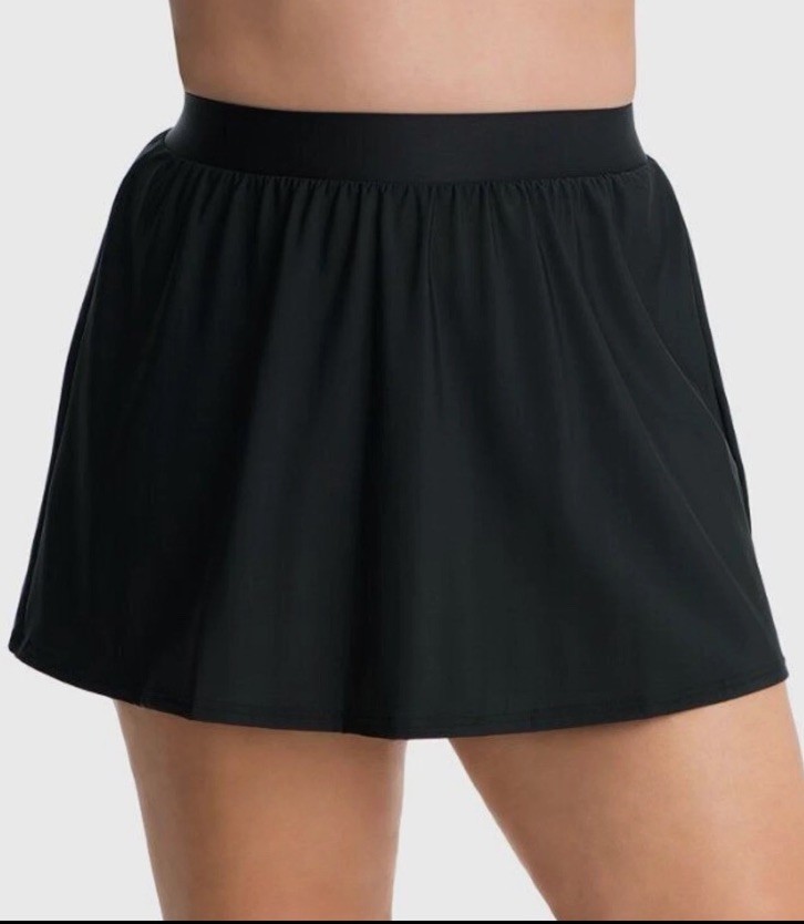 NEW MIRACLESUIT BLACK SOLID SWIM SKIRT SWIMSUIT BOTTOMS PLUS SIZE 12