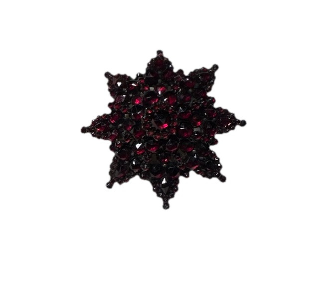 Antique  Victorian Bohemian Garnet Broach