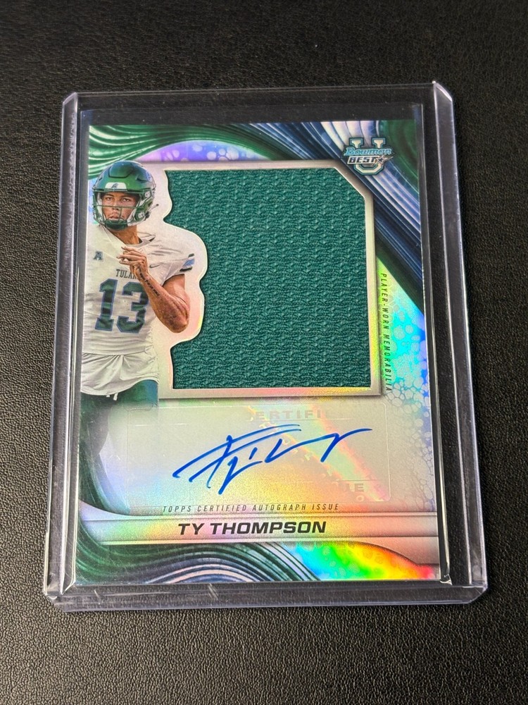 2024 Bowman's Best Tulane TY THOMPSON Jumbo Relic Auto Card