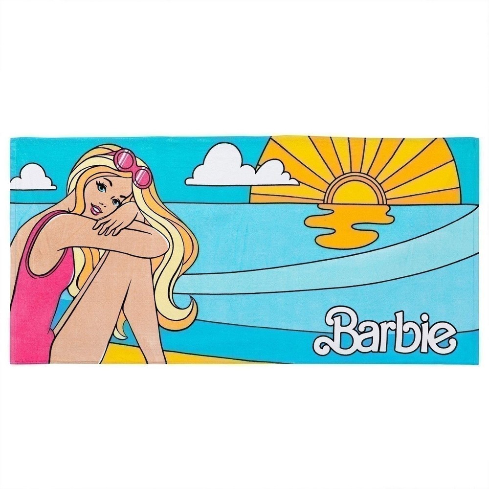 Barbie Super Soft Cotton Kids Bath/Pool/Beach Towel, 58 in x 28 in