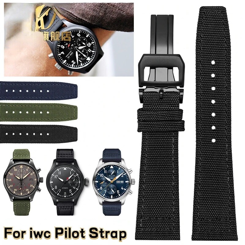 Nylon canvas watchband for IWC PILOT Portugal Fabric 20mm 21mm 22mm