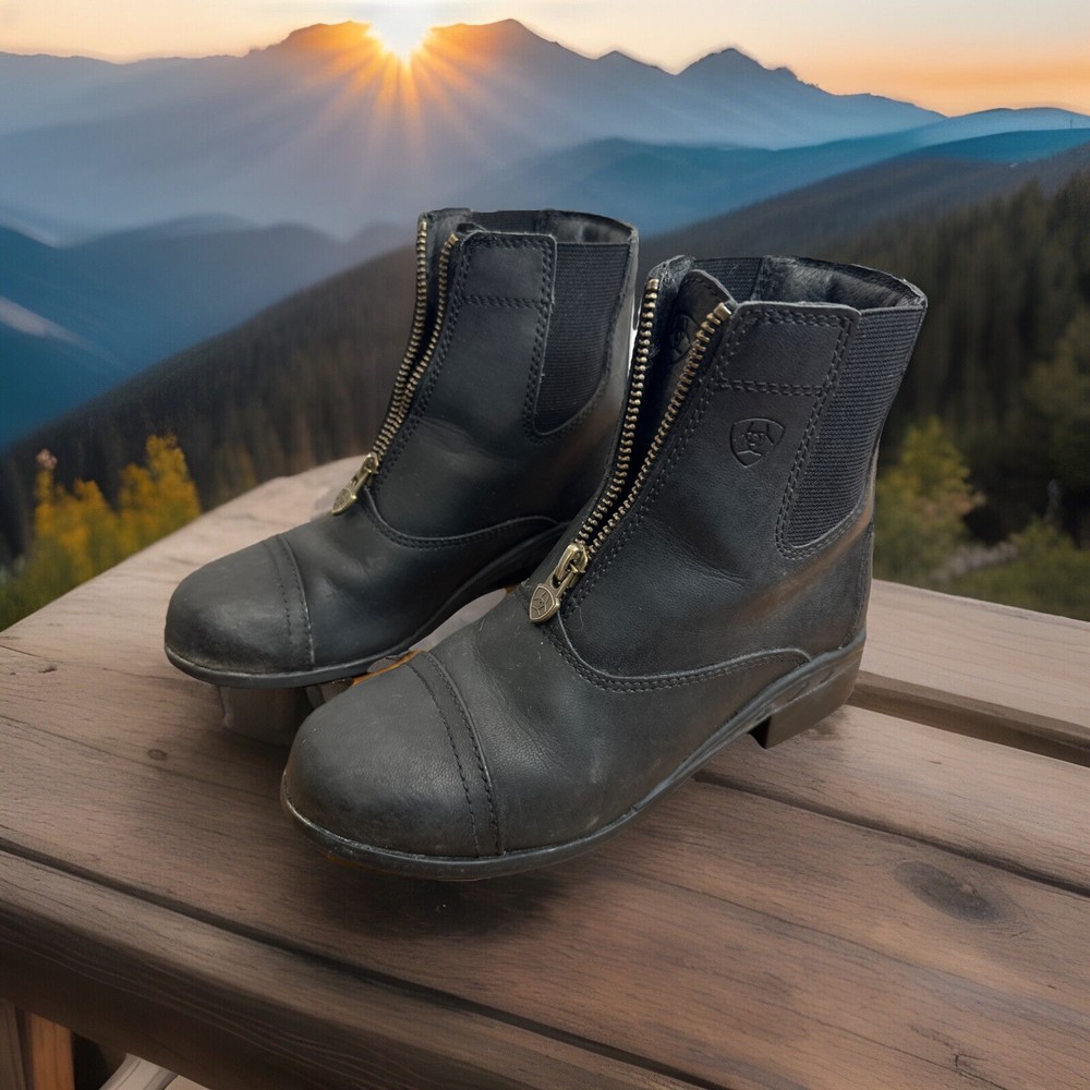 Ariat Boots Toddler Size 13 Scout Zip Paddock Ankle Black Leather Boots Riding