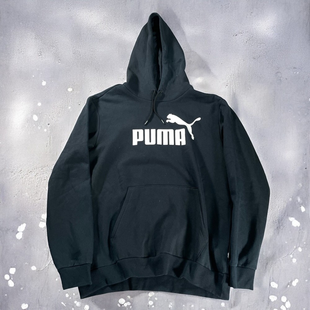 Puma Dark Blue Vintage Hoodie Casual Sportswear Men Cotton Size L