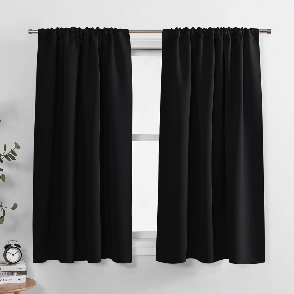 Short Blackout Curtains for Kitchen Over Sink 45 inch Long, Thermal Insulated...