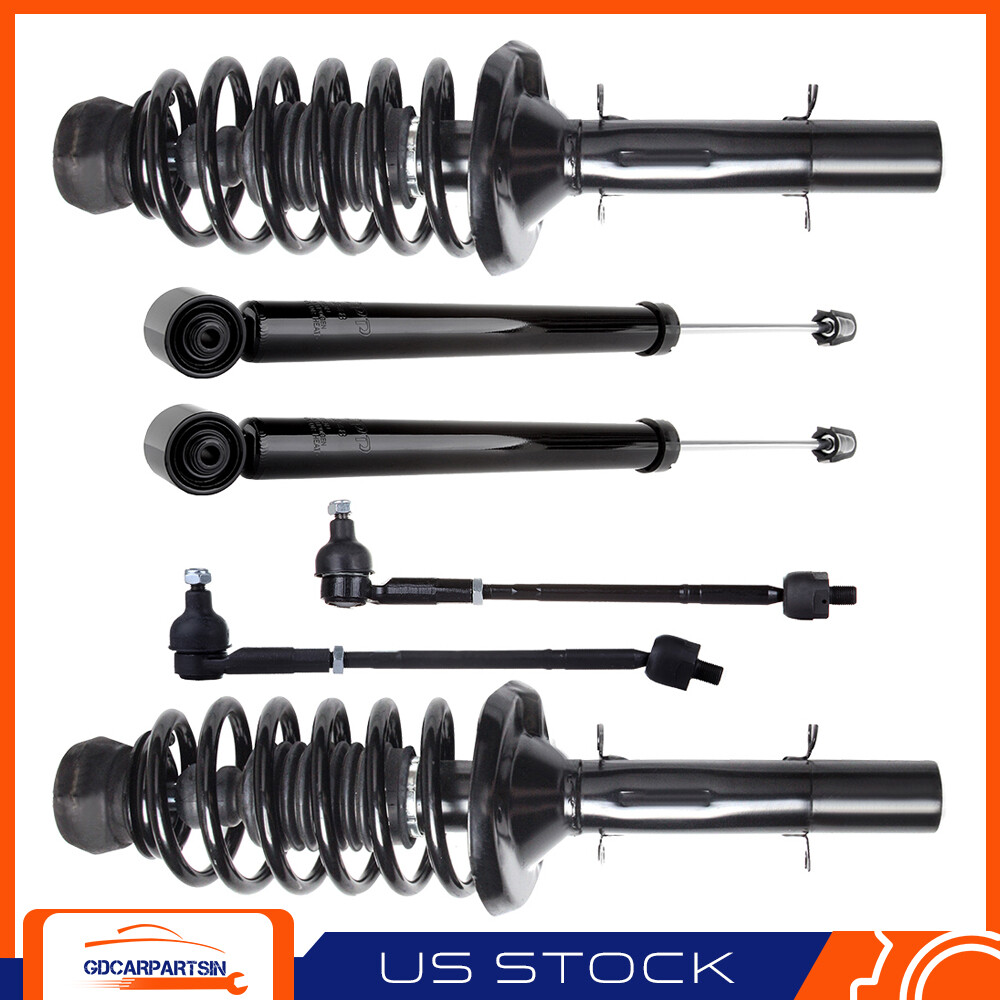 VW Jetta Beetle Golf Front Struts Tie Rods & Rear Shocks Kit Set  