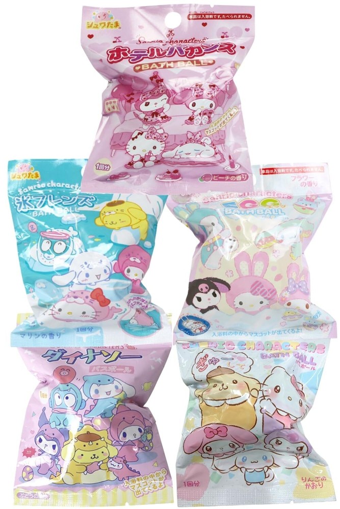 Character Sanrio Bath Ball Random Limited Time Item 5 Piece Set Schwatama No.253-image