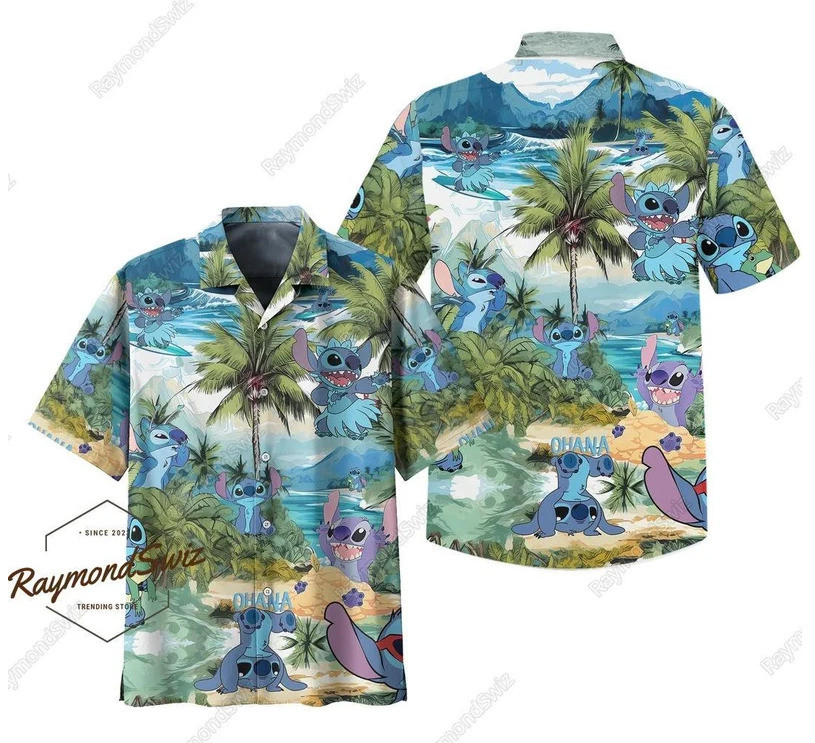 Disney Stitch Tropical 3D HAWAII SHIRT US Size Christmas Gift Halloween Gift