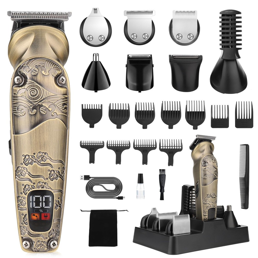 Beard Trimmer for Men, 8 in 1 Waterproof T-Blade Hair Clippers, Cordless Hair...