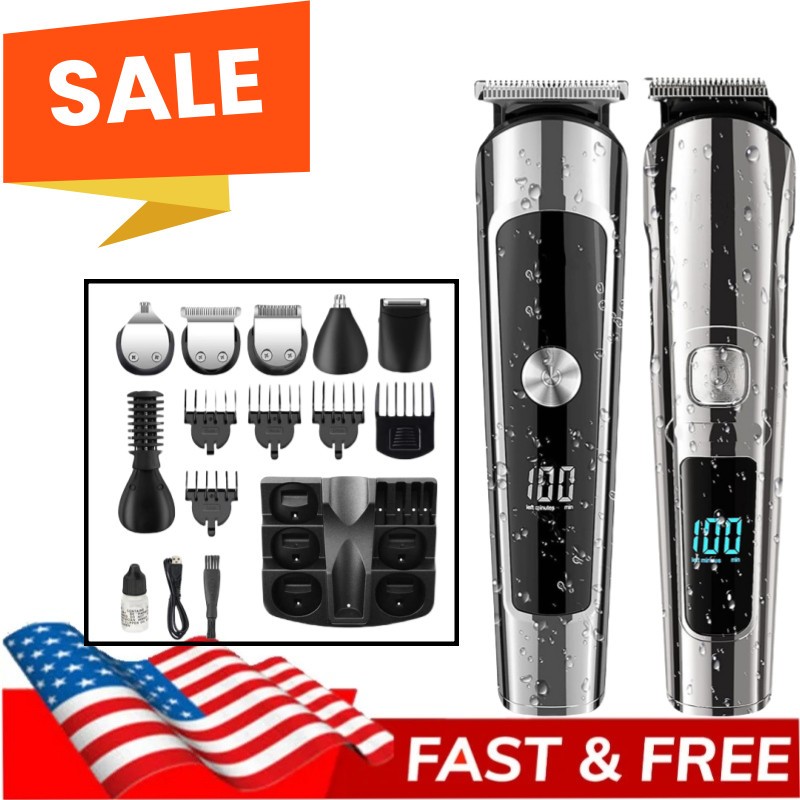 Professional Cordless Men's Hair Trimmer Clipper for Beard & Body Grooming Kit