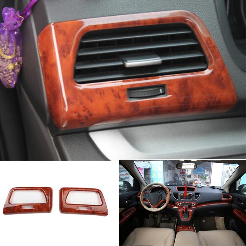 Para HONDA CR-V CRV 12-2016 Salida de aire izquierda y derecha Ventilación Borde Melocotón Madera Grano