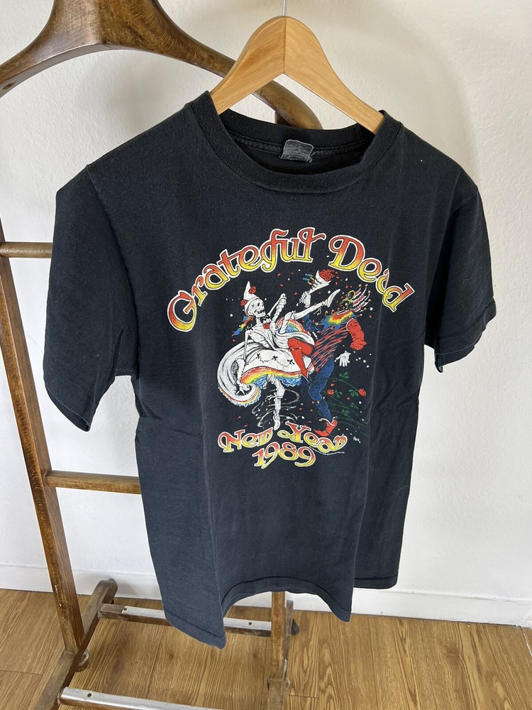 Vintage 1989 Grateful Dead Oakland Coliseum NYE Concert Tee 80s Retro Band Shirt-image