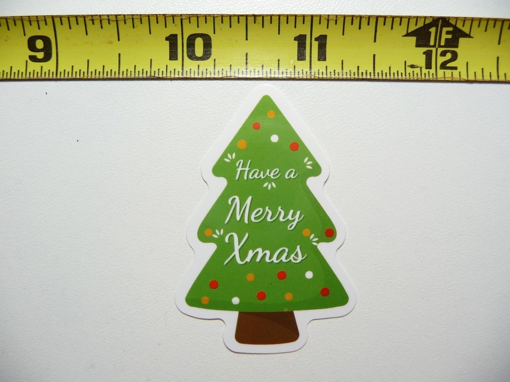 Merry Xmas Christmas Tree Sticker Decal Winter Holiday Christian Cute