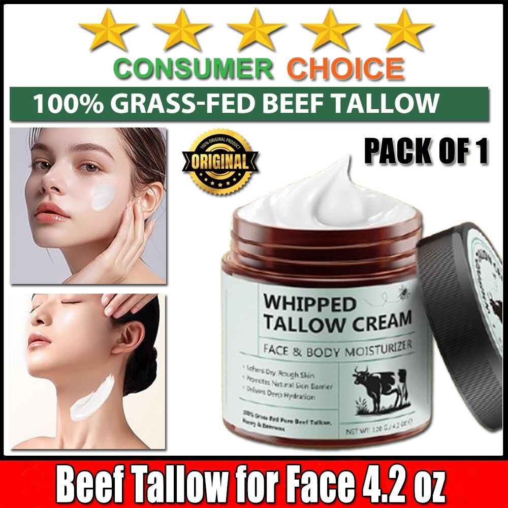 Whipped Tallow Balm (Unscented/Herb-Infused) - Organic Body Butter - 4.2 oz