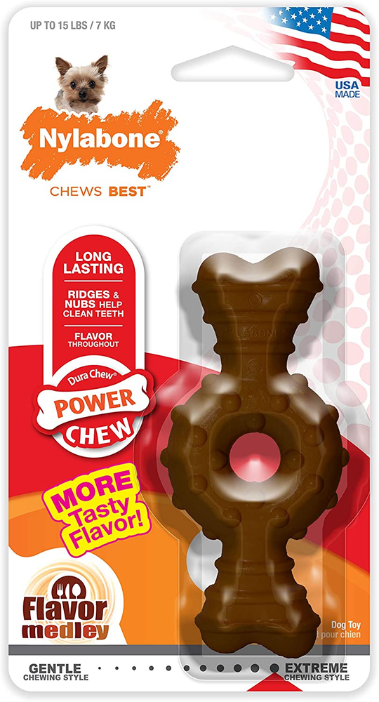Power Chew Ring Bone Chew Toy, Dog Toys for Aggressive Chewers, Flavor Medley,