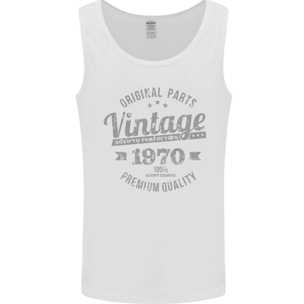 Vintage Year 55th Birthday 1970 Mens Vest Tank Top White