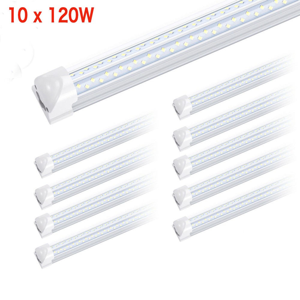 10Pack Led Shop Light Fixture T8 Integrated 8 Foot Led Tube Light 8FT Warehouse