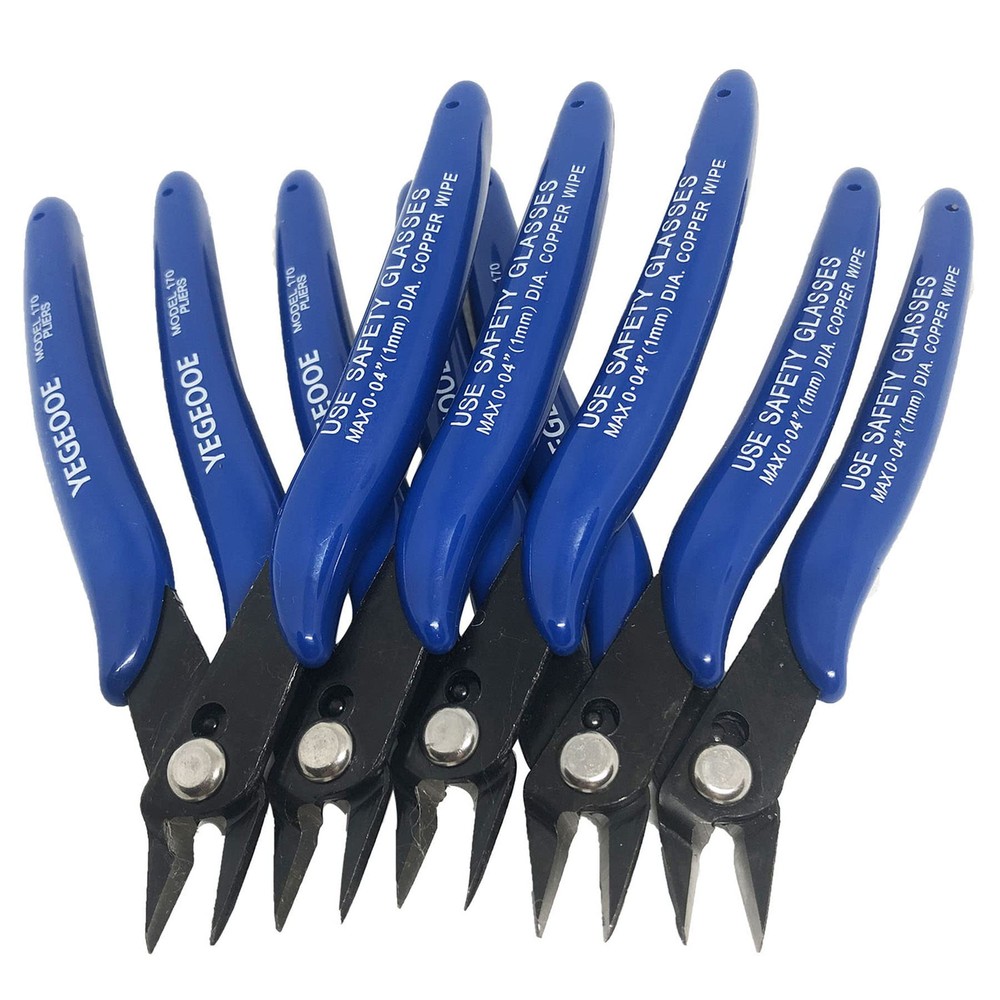 YEGEOOE 5-Pack 170 Micro Precision Wire Flush Cutters Mini Nippers for Crafts Electronics