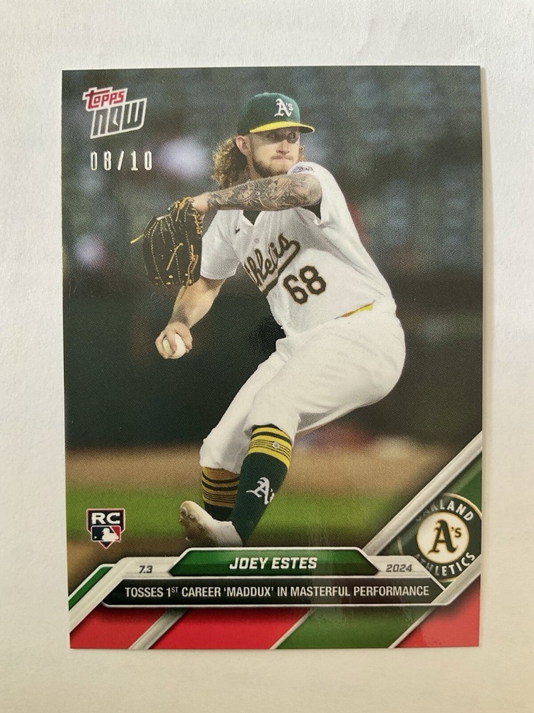 2024 TOPPS NOW RARE LIMITED NUMBER 08/10 JOEY ESTES ROOKIE 7.3 #375