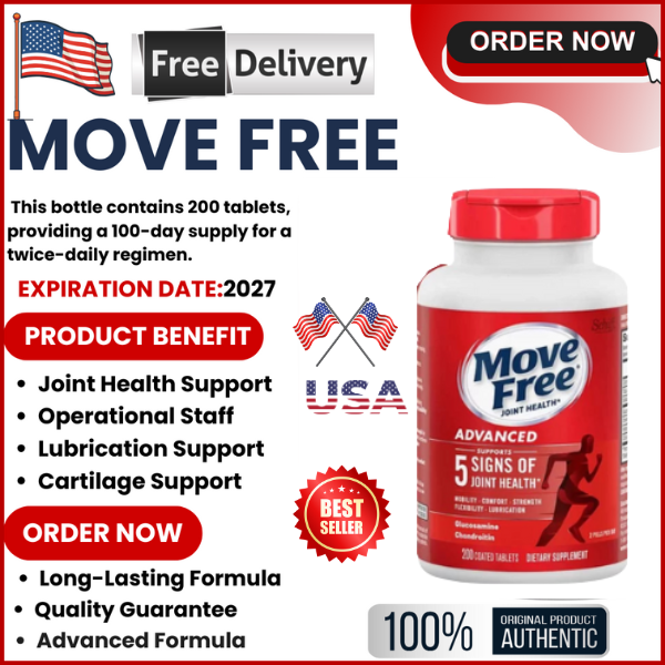Move Free Advanced Joint Health Supplement ~ 200 Tablets ~ EXP 2027 !!!