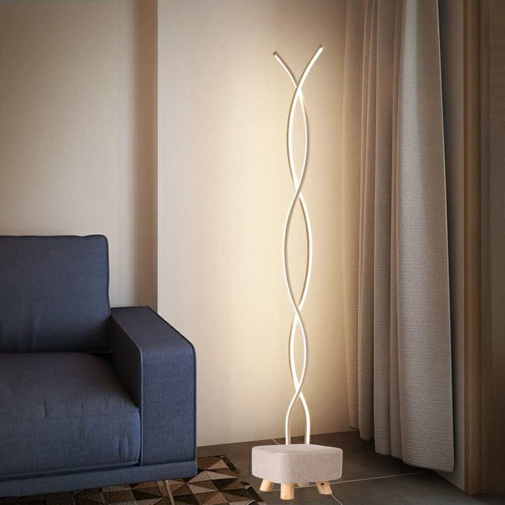 56-Inch Modern Spiral Floor Lamp for Living Room and Bedroom Pole Lighting