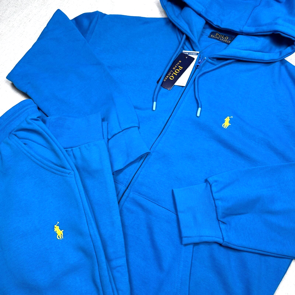Polo Ralph Lauren Fleece Full -Zip Cotton Blend Tracksuit Hoodie & Joggers set