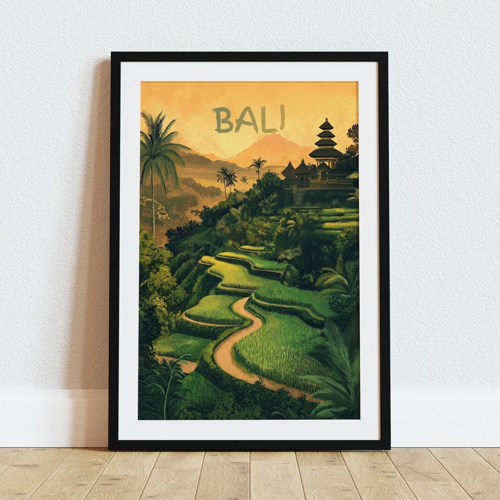 Bali Travel Poster Bali Indonesia Wall Art Travel Bali Travel Art Poster Bali