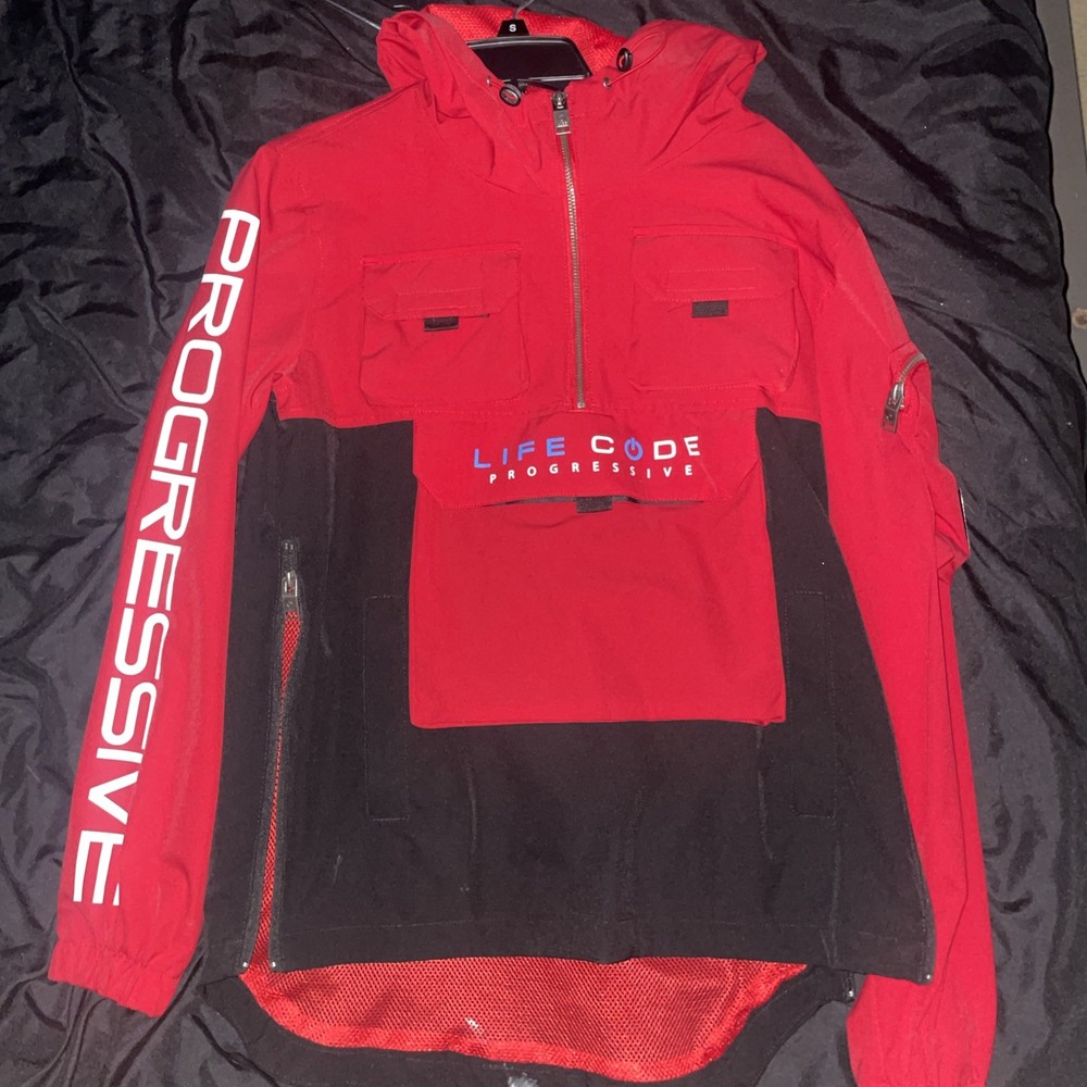 Progressive Life Code Hooded Windbreaker Jacket Size Small  