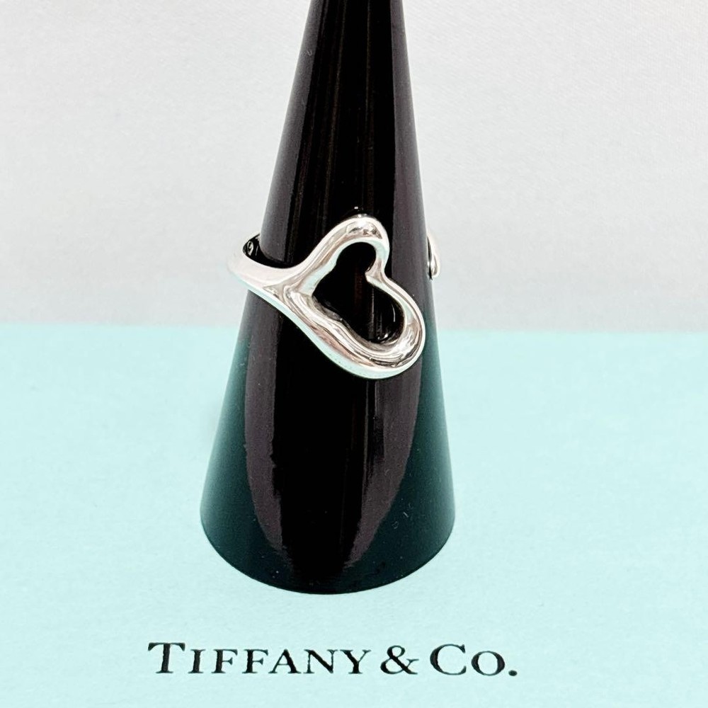 Tiffany & Co. Open Heart Ring No. 14 Silver Jewelry Made in USA