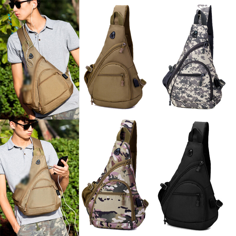 Tactical MOLLE Sling Chest Pack for Hiking Travel Shoulder Bag