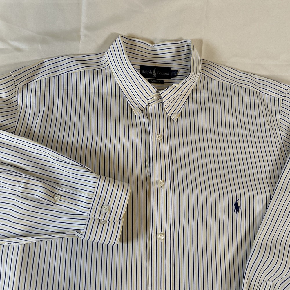 Ralph Lauren Shirt Mens SZ:  18.5 / 36-37 TALL, L/S Button Down, 100% Cotton