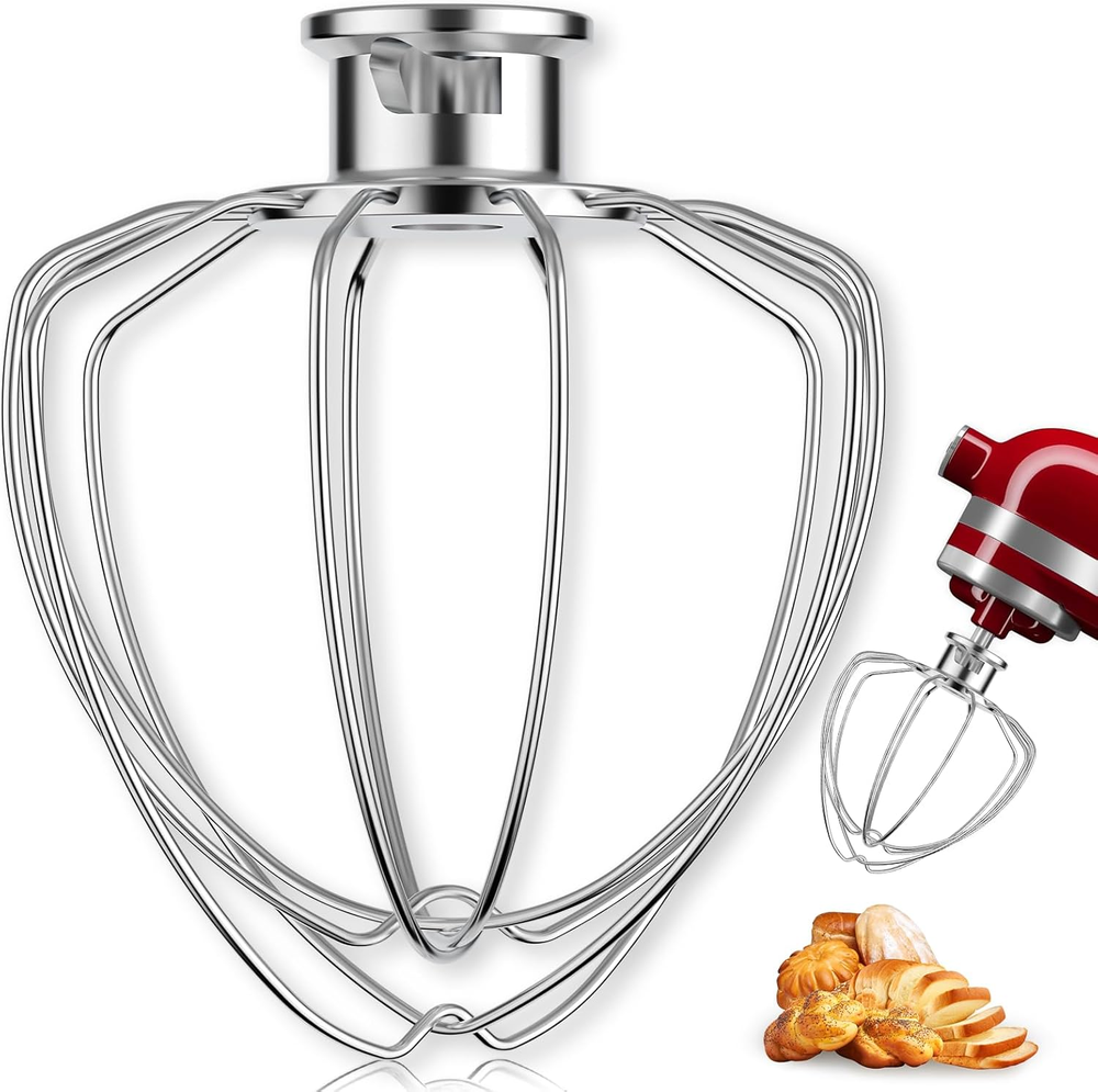 6-Wire Whip Attachment for KitchenAid Tilt-Head Stand Mixer Replaces K45WW in Stainless Steel