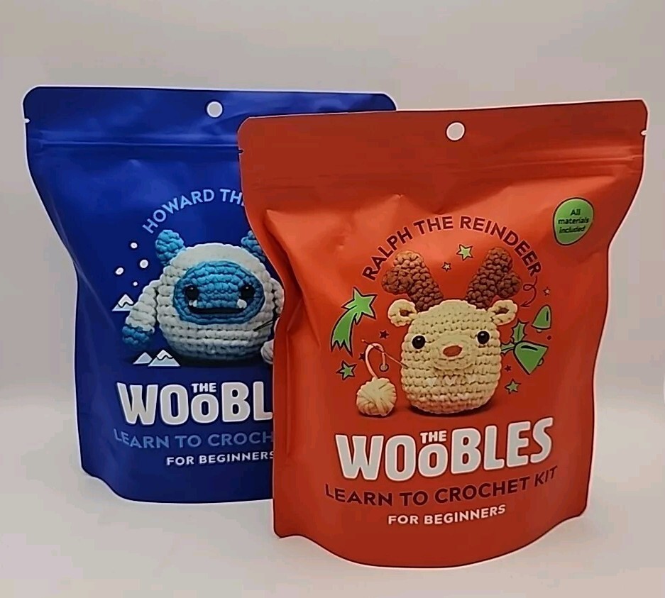 Wobbles Crochet Kit for Beginners, Ralph The Reindeer  & Howard The Yeti *NEW*
