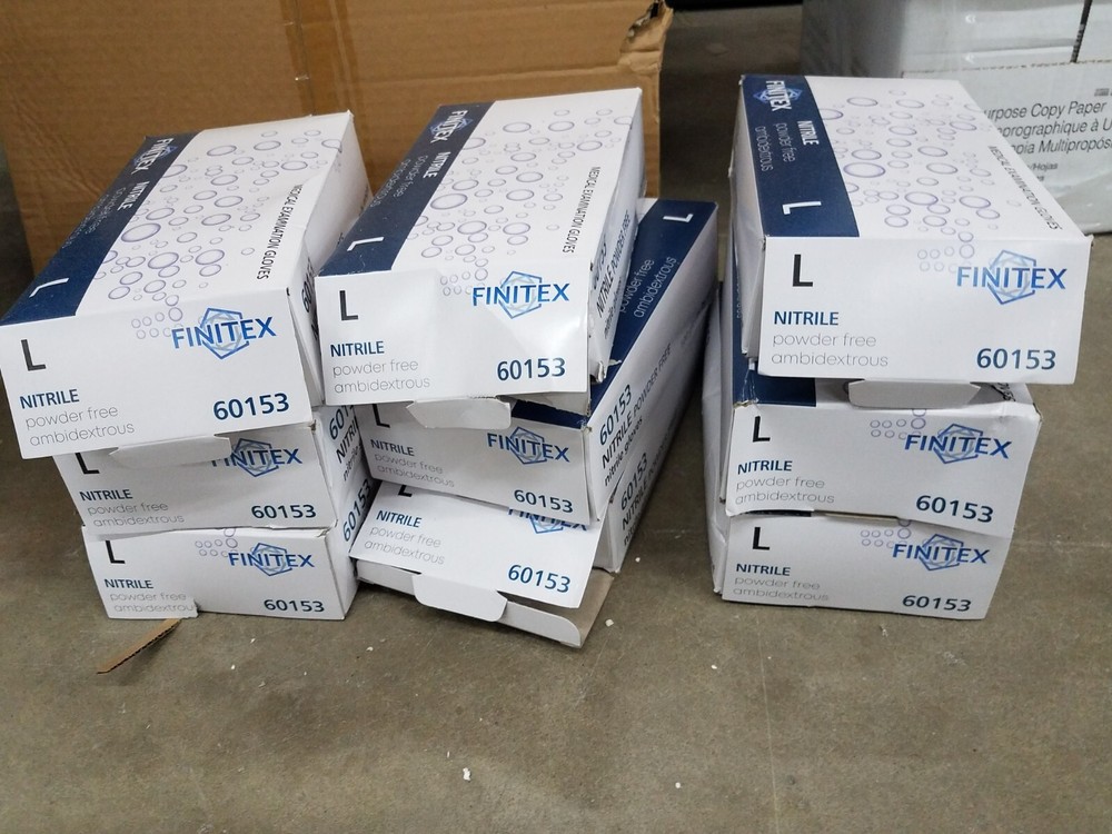 900 FINITEX Nitrile Disposable Medical Exam Gloves Lot 60153