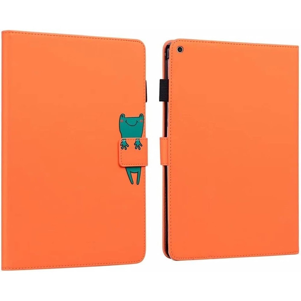 Orange Frog iPad Case Cover, Cute Kids Tablet Protector, Adjustable Stand