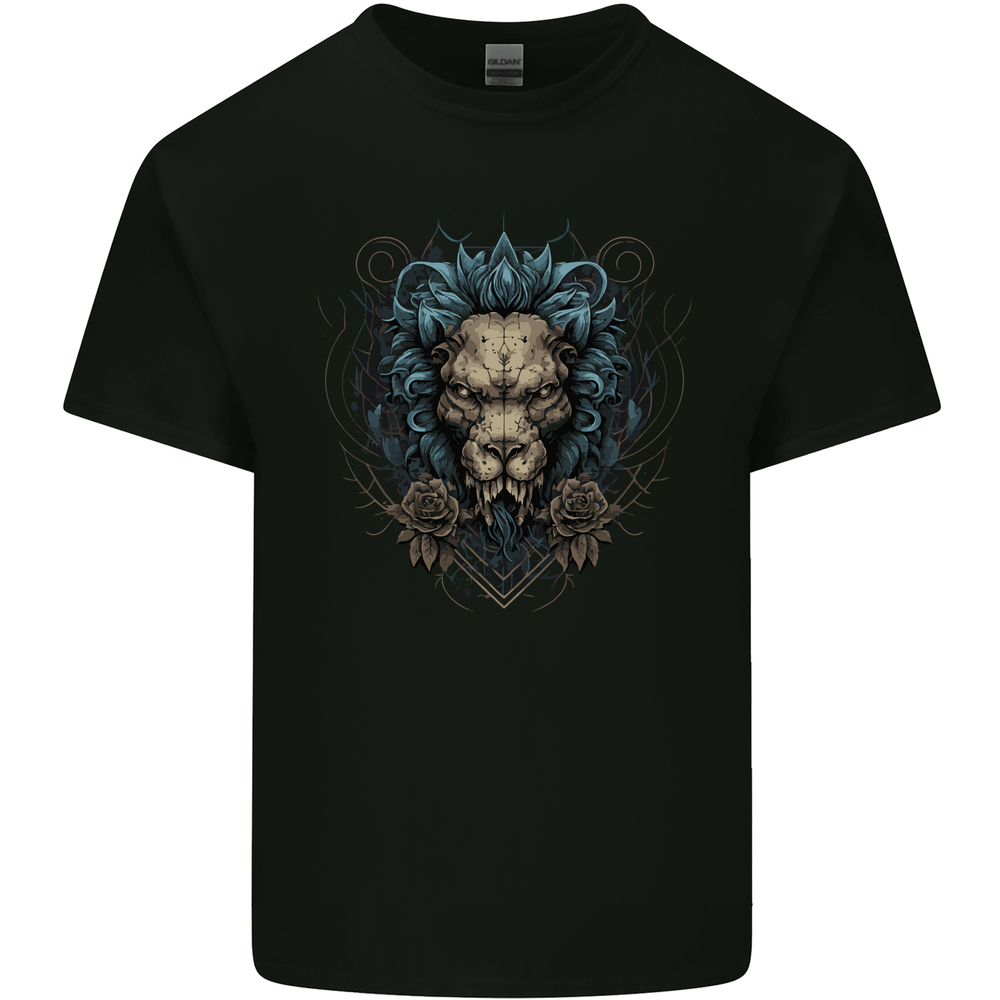 Devil Lion Skull Fantasy Demon Mens Cotton T-Shirt Tee Top
