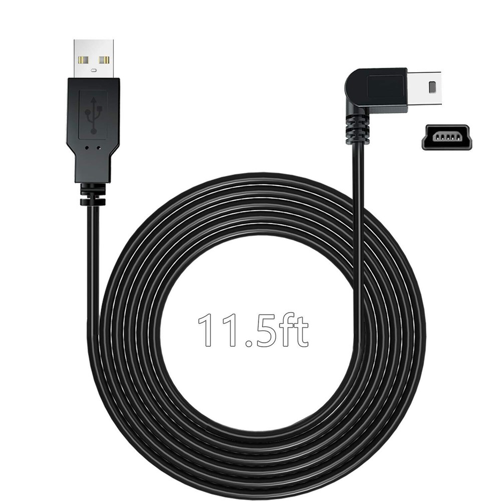 Charging Power Cable for Dash Cam, (11.5 Ft) USB 2.0 to Mini USB Car Vehicle