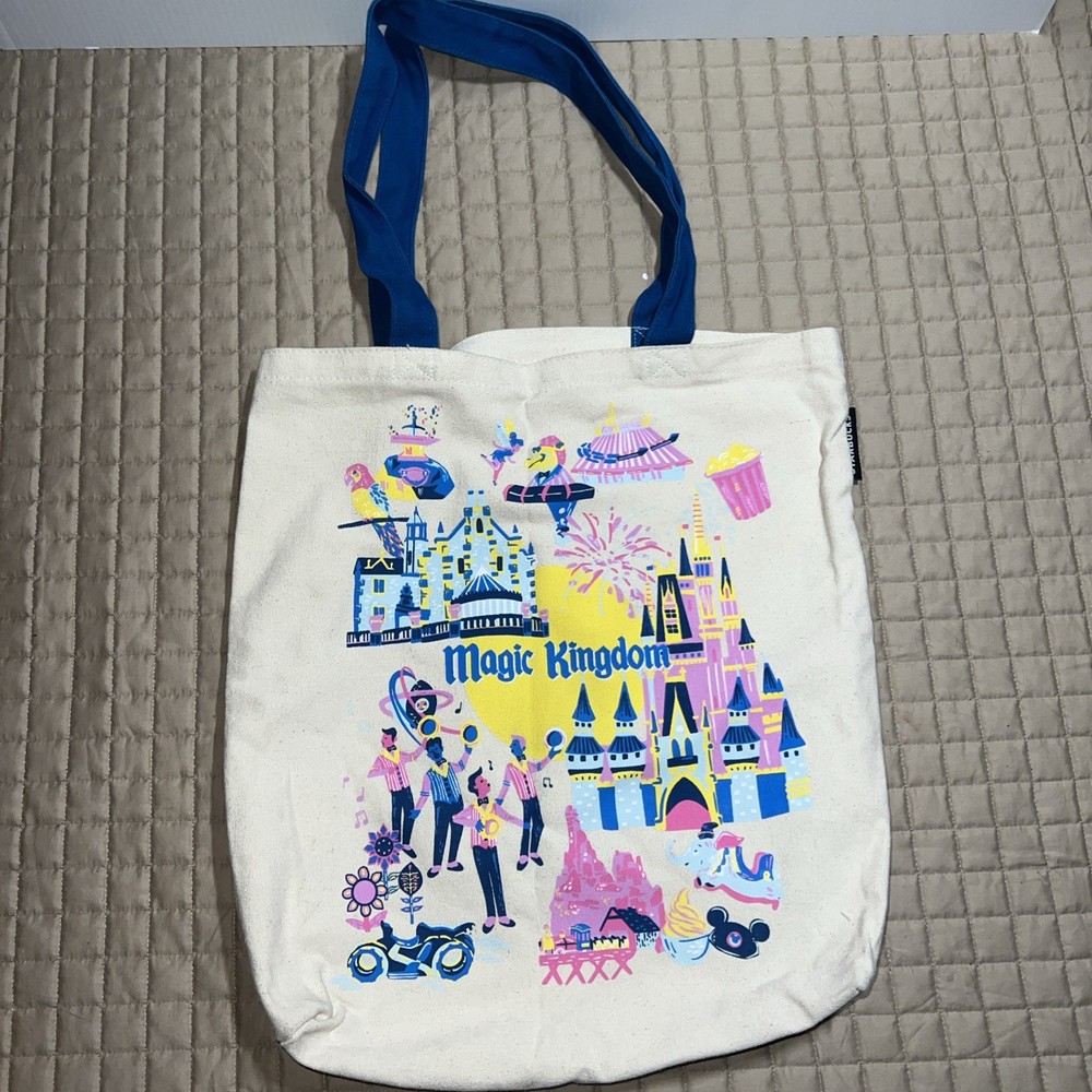 Disney Parks Starbucks Magic Kingdom Exclusive Canvas Tote Bag Discovery Collection