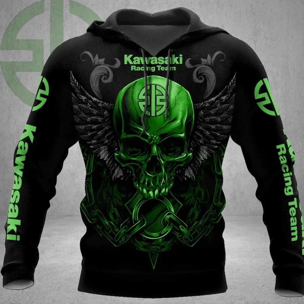 Kawasaki Sweatshirt Motorcycle Uniform Oversized Hoodie Unisex Mens Clothing