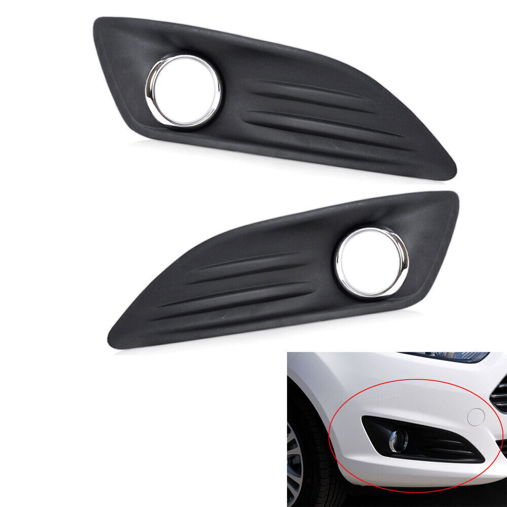 2pcs Front Fog Light Lamp Cover Grille Grill Replacement for Ford Fiesta 13-2016