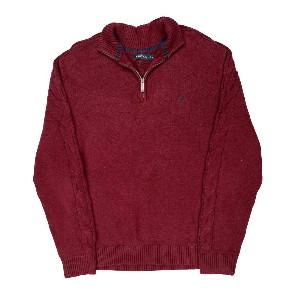 Nautica 1/4 Zip - XL Red Cotton