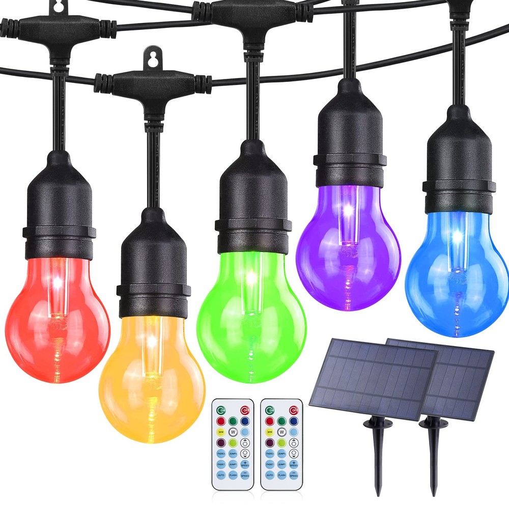 96FT RGB Dimmable Shatterproof Outdoor Patio String Lights