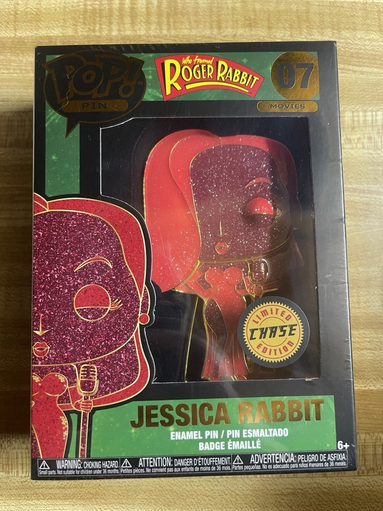 Funko Pop Pin Jessica Rabbit Who Framed Roger Rabbit Red Glitter Chase Rare #07