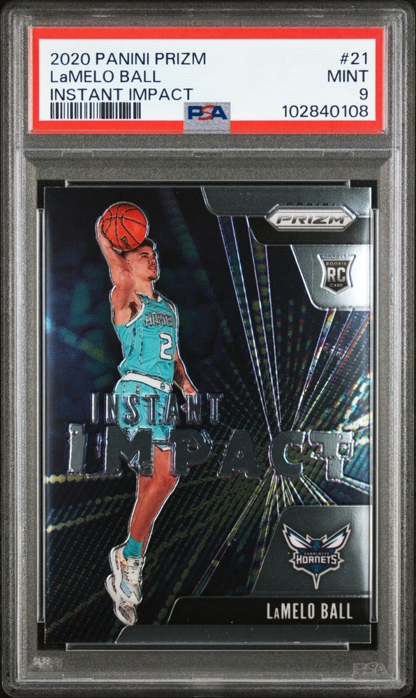 2020 Panini Prizm LaMelo Ball Rookie RC PSA 9 Instant Impact Card