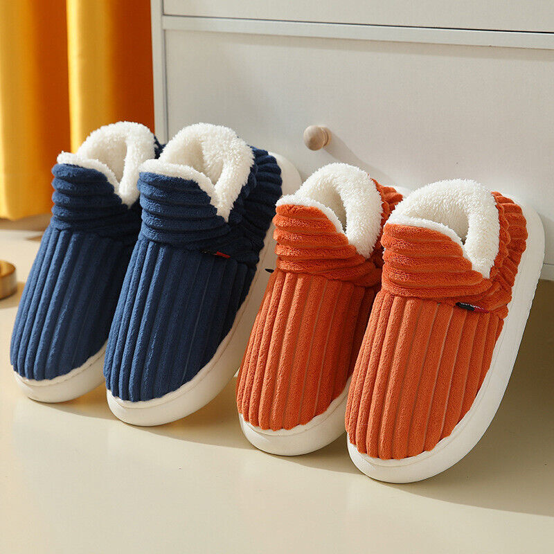 Warm Plush Slippers - Cozy Indoor House Shoes for Winter - Anti-Slip Soles