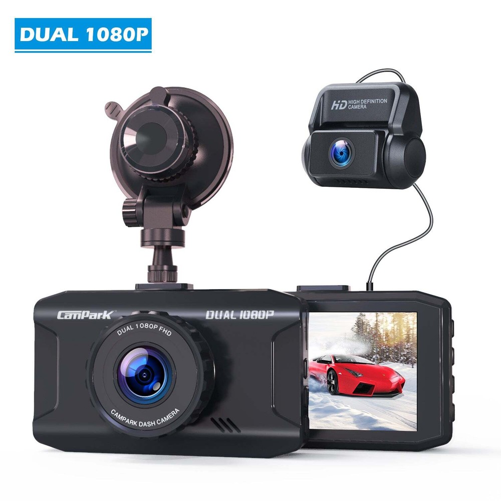 Dual Lens 1080P Car DVR Dash Cam with G-Sensor Front Rear Camera