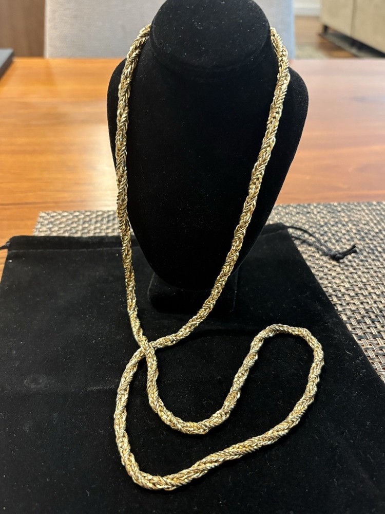 Gorgeous Vintage Grosse “Christian Dior” Twisted Rope Chain 33 Inches Gold Plate
